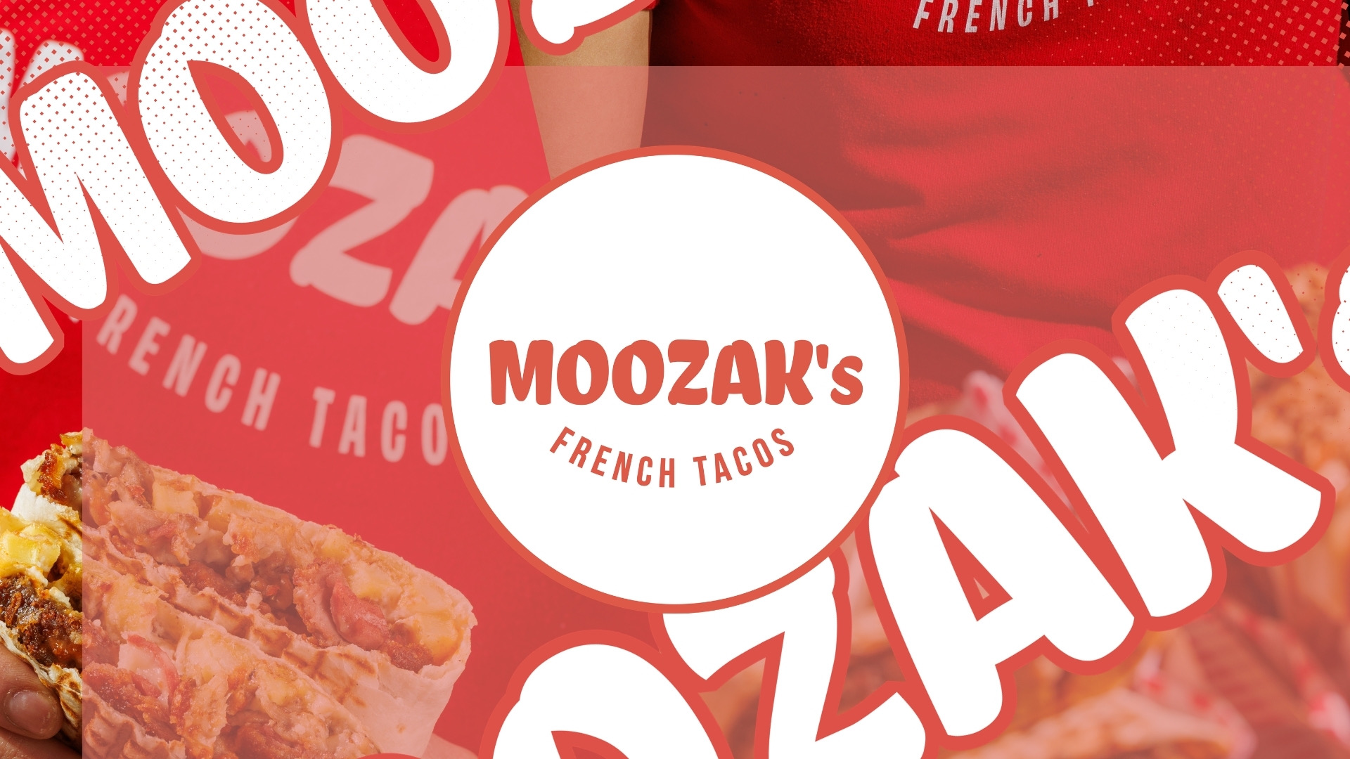 Moozak’s French Tacos brand artwork with food photography